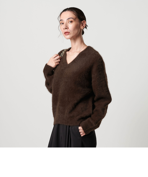 フォックスカシミヤブレンド Vネックニットプルオーバー
