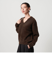 フォックスカシミヤブレンド Vネックニットプルオーバー