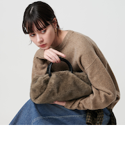 フェイクファー スクエア ショルダーバッグ 2WAY