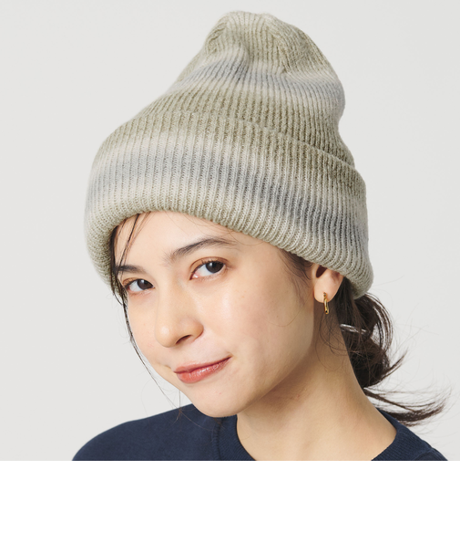 ＜RACAL＞リバーシブル オンブレボーダー ニットキャップ