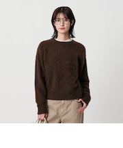 フォックスカシミヤブレンド クルーネックニットプルオーバー