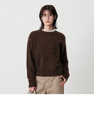 フォックスカシミヤブレンド クルーネックニットプルオーバー
