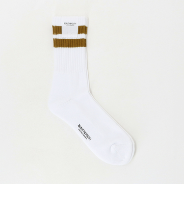 2ライン パイル クルー ソックス