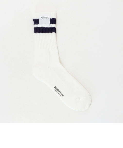 2ライン パイル クルー ソックス