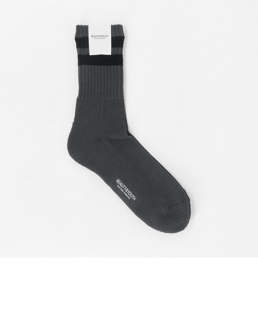 2ライン パイル クルー ソックス