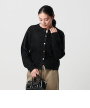 フォックスカシミヤブレンド クルーネックカーディガン