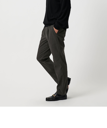 トリコット コーデュロイ 1プリーツ イージーパンツ 伸縮性あり