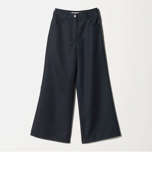 毛ブレンド ワイドフレアパンツ ウォッシャブル