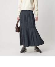 【WEB限定】シャーリング キリカエ フレアスカート