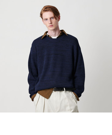 ドロップ ミラノ ミックス クルーネック ニット