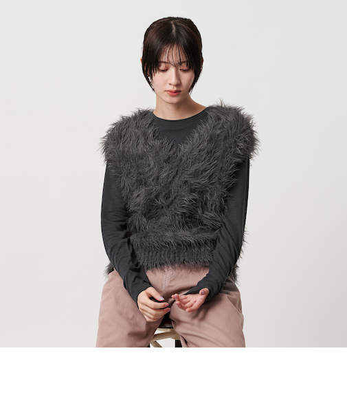【WEB限定】フェザーヤーン ラメニット 2WAYベスト