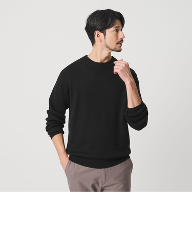 【WEB限定 WARDROBE SMART】マシーンウォッシャブル ウールミックス アゼ クルーネック