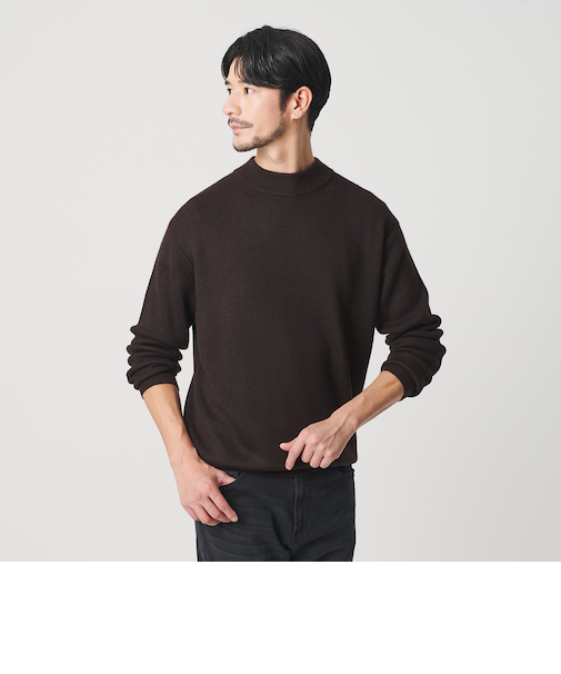 【WEB限定 WARDROBE SMART】マシーンウォッシャブル ウールミックス アゼ モックネック