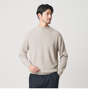 【WEB限定 WARDROBE SMART】マシーンウォッシャブル ウールミックス アゼ モックネック