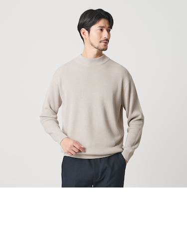【WEB限定 WARDROBE SMART】マシーンウォッシャブル ウールミックス アゼ モックネック