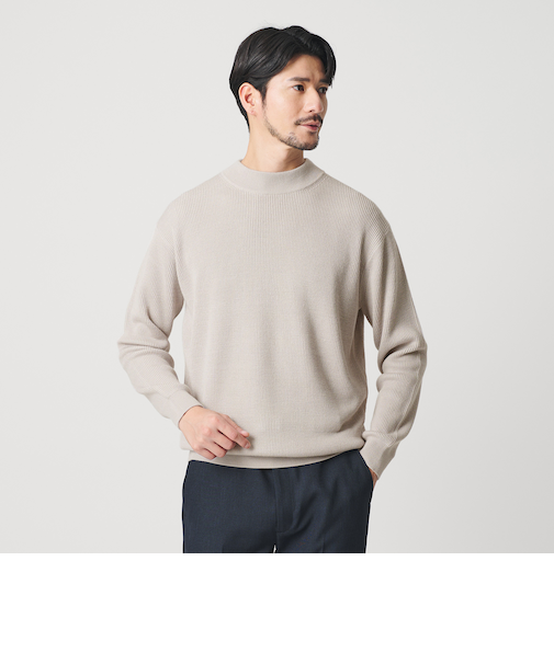 【WEB限定 WARDROBE SMART】マシーンウォッシャブル ウールミックス アゼ モックネック