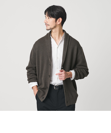 【WEB限定 WARDROBE SMART】ウォッシャブル ショールカラー カーディガン