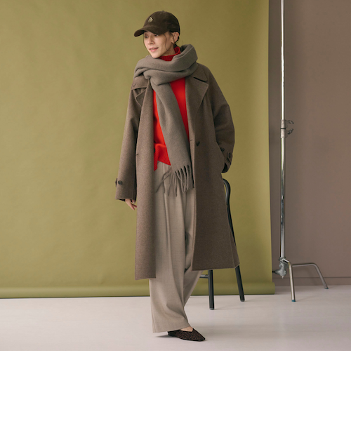 美品 ユナイテッドアローズ 定価5.7万 スタンドカラーコート ウール100% UNITED ARROWS（ユナイテッドアローズ）の「＜UNITED ARROWS＞W