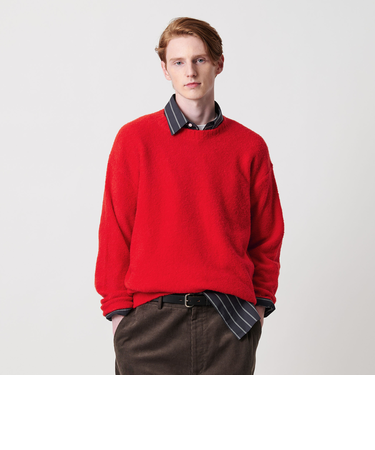 クリンプ コットンウール クルーネック ニット