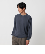 SUPER130 ウォッシャブル ウール クルーネック ニット 手洗い可能