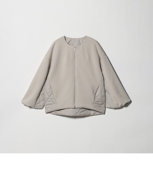 【WEB限定】ダンボール×キルティングコンビ ノーカラーブルゾン