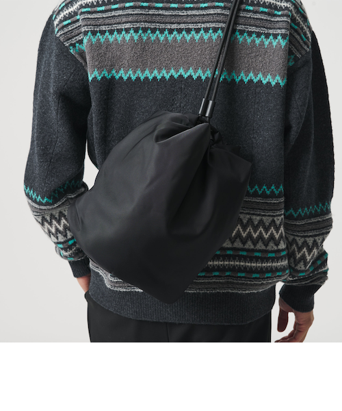 BAICYCLON＞レザーライク ドロー ストリング 巾着 バッグ