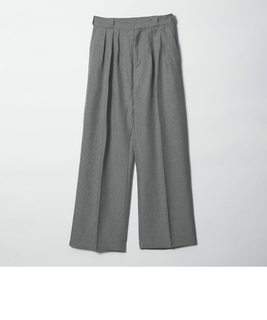 【WEB限定】ポリエステル タックワイドパンツ ウォッシャブル