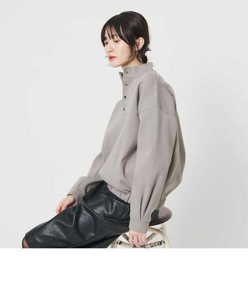 【WEB限定】ポリエステル スナップスタンドプルオーバー