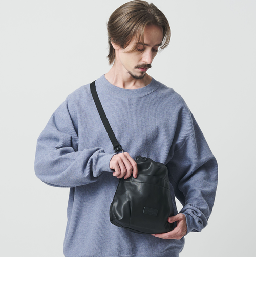 BAICYCLON＞レザーライク ドロー ストリング 巾着 バッグ