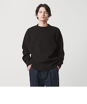 ウール ナイロン ループヤーン クルーネック