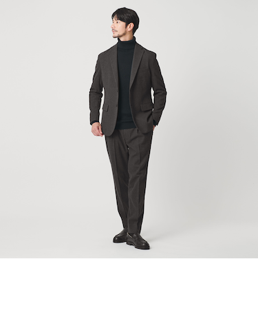 【WEB限定 WARDROBE SMART】DELEGANT サキソニー セットアップ/ジャケット&イージーパンツ
