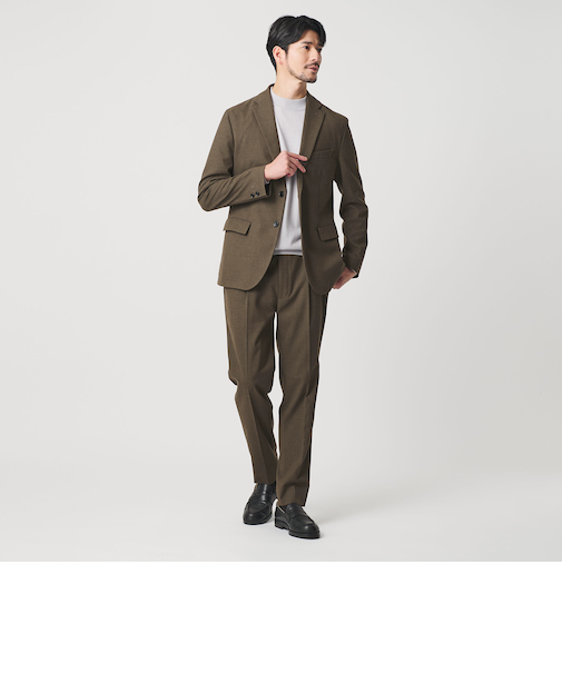 【WEB限定 WARDROBE SMART】DELEGANT サキソニー セットアップ/ジャケット＆イージーパンツ