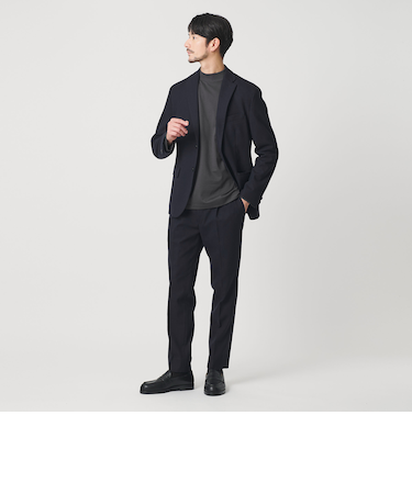 【WEB限定 WARDROBE SMART】DELEGANT サキソニー セットアップ/ジャケット&イージーパンツ