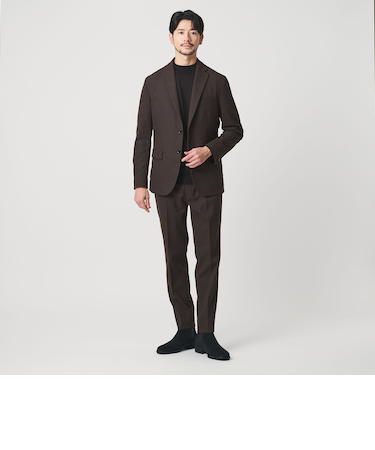 【WEB限定 WARDROBE SMART】DELEGANT サキソニー セットアップ/ジャケット＆イージーパンツ