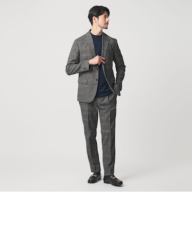 【WEB限定 WARDROBE SMART】DELEGANT サキソニー セットアップ/ジャケット＆イージーパンツ