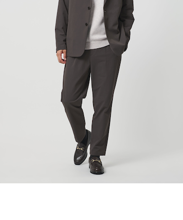 KOMATSU PACK URK 1プリーツ テーパード パンツ ストレッチ セットアップ対応 裏起毛