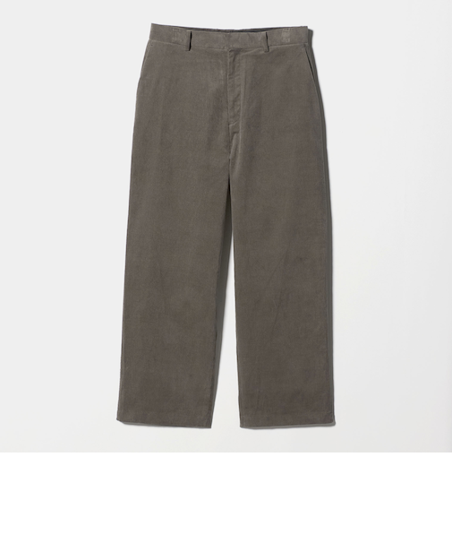ファイン コーデュロイ ワイド ノープリーツ スラックス