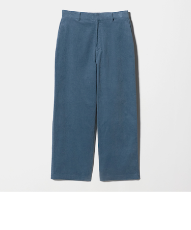 ファイン コーデュロイ ワイド ノープリーツ スラックス