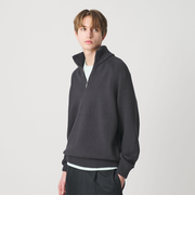 コード ヤーン ハーフ ジップ ニット ウォッシャブル