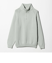 コード ヤーン ハーフ ジップ ニット ウォッシャブル