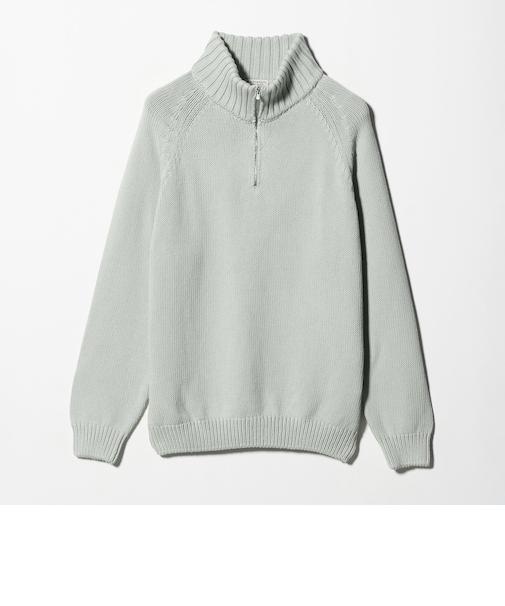 コード ヤーン ハーフ ジップ ニット ウォッシャブル