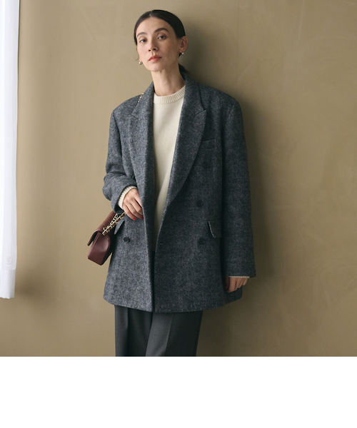 毛ブレンド ヘリンボーンジャケット｜ビューティー＆ユース