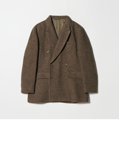 毛ブレンド ヘリンボーンジャケット