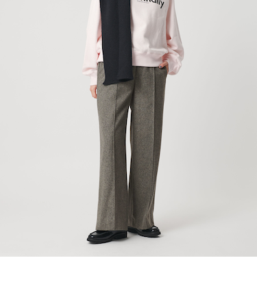 毛ポリエステル フランネルパンツ