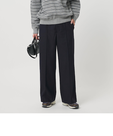 毛ポリエステル フランネルパンツ