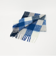 ブラッシュド ブロックチェック マフラー