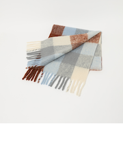 ブラッシュド ブロックチェック マフラー