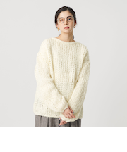 ウールモヘヤナイロン ルーズニットプルオーバー