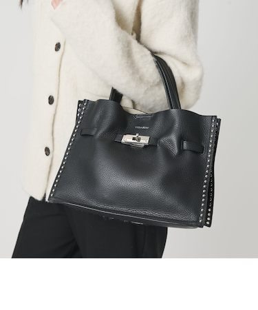 ＜VIOLAd’ORO＞レザー スタッズ トートバッグ