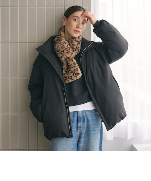 【WEB限定 Wardrobe DAILY MINIMAL】スタンドカラー コクーンダウンジャケット ウォッシャブル